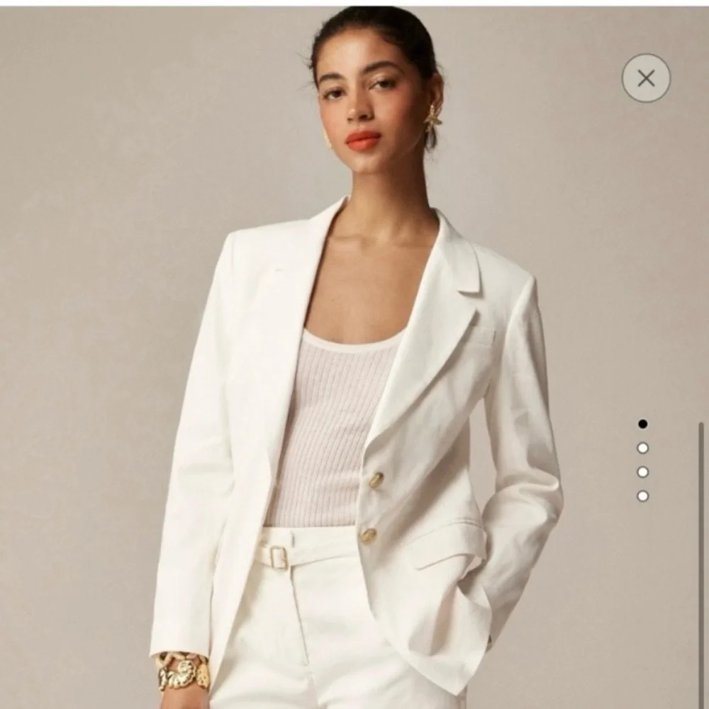 J. Crew - 2024 Madelyn Blazer in Linen Blend - Color Ivory Size 4 - BZ883 - NWT - Picture 2 of 11